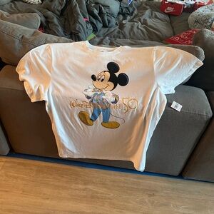 Disney White Mickey Mouse 50th Anniversary Kids T-Shirt